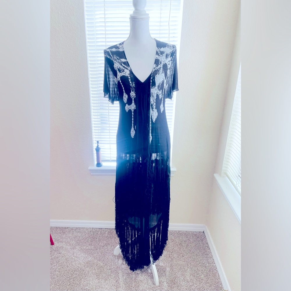 Just Cavalli see through Fringe Dress